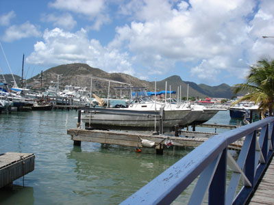 boats docked in Philipsburg.